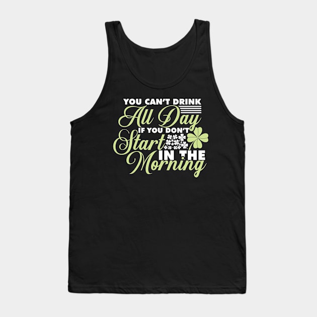 St. Patrick's Day Cloverleaf Ireland Leprechaun Tank Top by OfCA Design